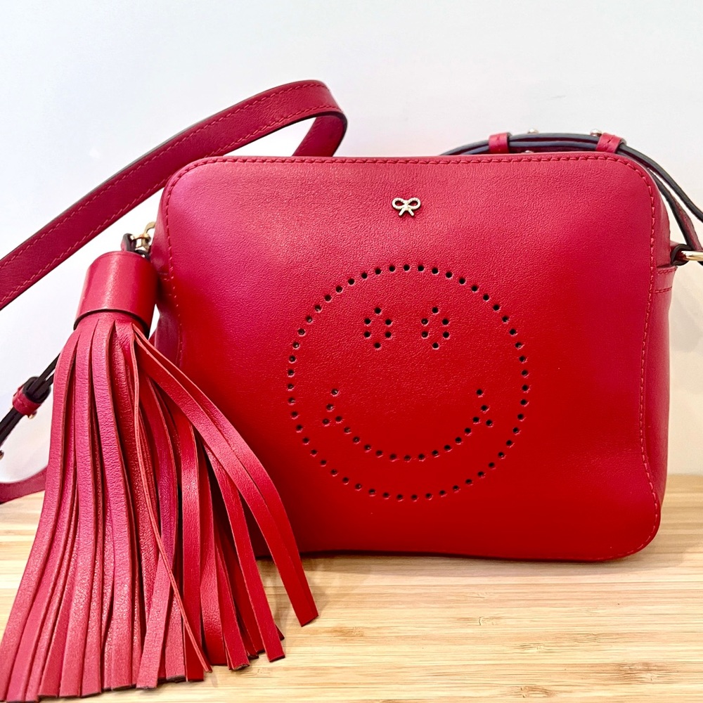 Anya Hindmarch leather Smiley Crossbody with Tassel 😊